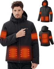 Heated Jacket for Men with 20000Mah Battery,Up to 16 Hrs Warmth,6-Zone Heating W