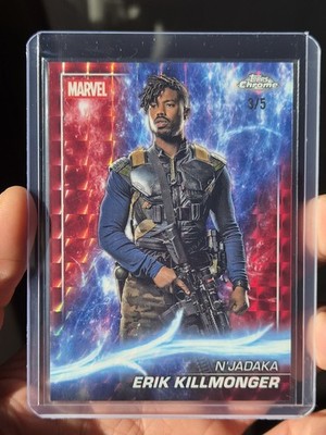 2025 Topps Chrome Marvel Studios Silver Killmonger Red Geometric /5