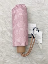 NWT Coach Uv Protection Mini Umbrella Signature Powder Pink CEF88