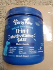 Zesty Paws Senior Advanced 11 in 1 Multivitamin Bites for Dogs Chicken 90 Chews
