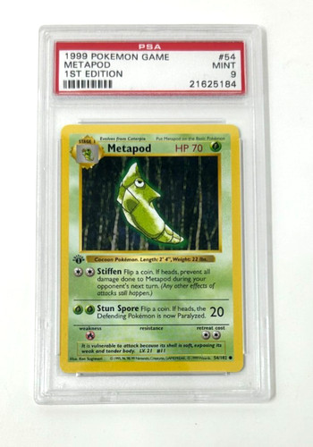 Metapod (1st Edition) graded PSA 9 for sale on eBay