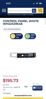 #ad #ad Wh22x29548 GE WASHER WHITE Control Panel UI Board OEM NEXT DAY SHIPPING $79.97