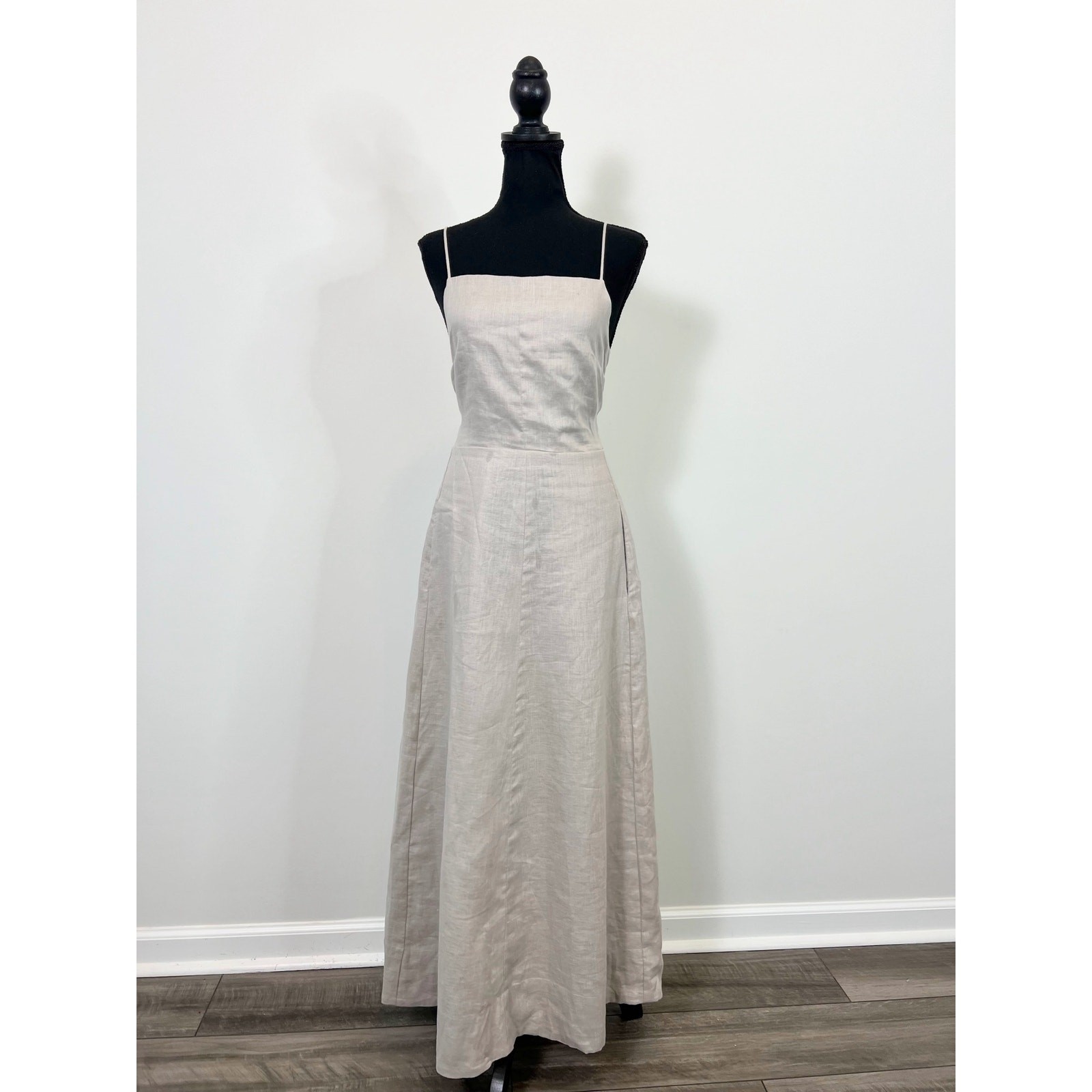 Enza Costa Laced Open Back Dress in Mist Size 3 Maxi Lined Party Cocktail Linen 