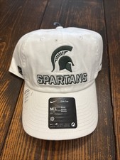 MSU Michigan State Spartans Nike On-Field NCAA Game Day Adjustable White Dad Hat