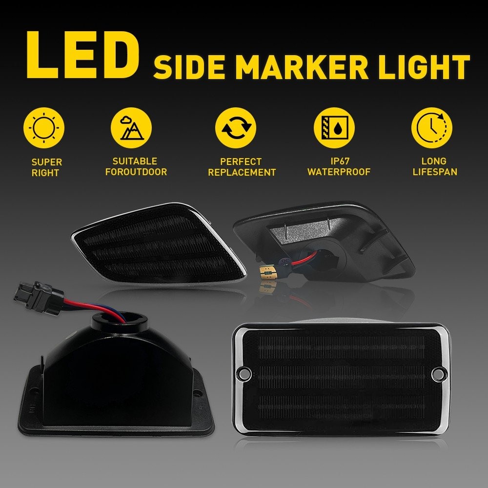 Fender Side Marker Lights Bumper Turn Signal Lamp For 97-06 Jeep Wrangler TJ EXV thumbnail 8