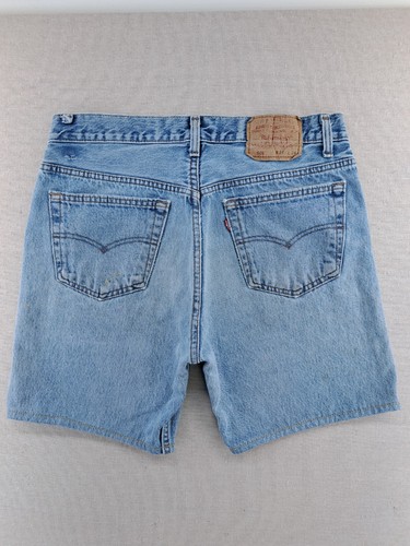 Vtg Levi's 501 Jean Shorts 32 Levis 501 Blue Denim Light Wash Made USA W31.5" - Picture 2 of 8