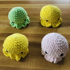 New Crocheted Handmade Multicolor Octopus Mini Plushie Stuffed Animal 3 Inches