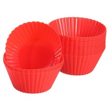 18pack Silicone Cupcake Baking Cups 2.8" Non-Stick Muffins Liners Red