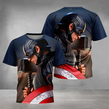 Image of Marvel Avengers Super Hero Captain America T-Shirt Shirt mens clothing summer