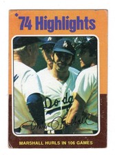 1975 Topps Baseball " 74 Highlights Card # 6 EX/ NMT