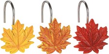 Maple Leaf Shower Curtain Hooks for Fall Autumn, Home Decorative Shower Curtain