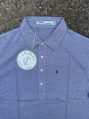 CRIQUET - NWT Organic Cotton Austin Mens Large Grey Short Sleeve Polo Shirt
