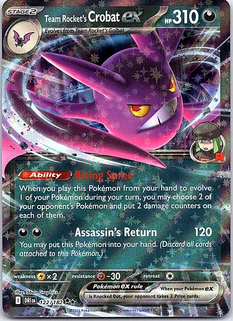 Team Rocket's Crobat ex - Holo Double Rare SV10: Destined Rivals 122/182 NM