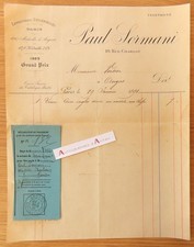 ● Paul SORMANI 1891 facture lime cure ongles ivoire 10 rue Charlot Paris