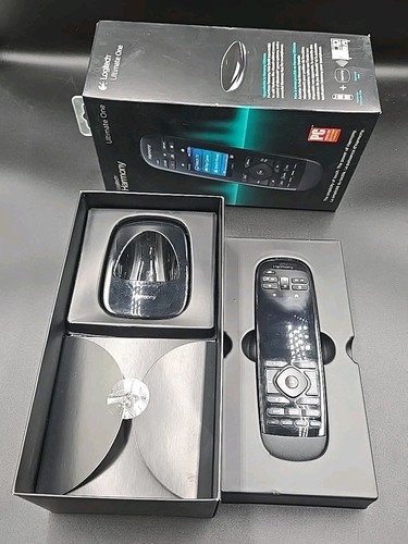 Logitech Harmony Ultimate One IR Remote 915-000224 CIB Box Cradle Charger Works - Afbeelding 2 van 20