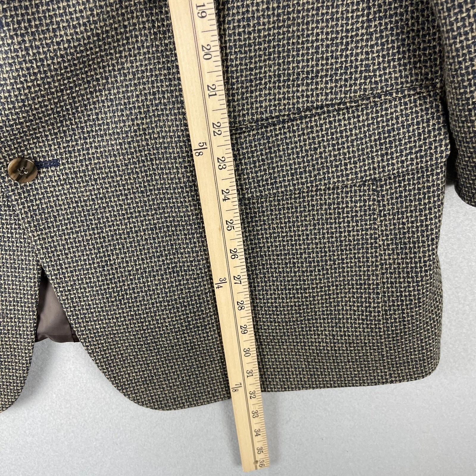 Andre Vachon Lambswool Blazer Sport Coat Mens 46S Brown 2 Button image 10