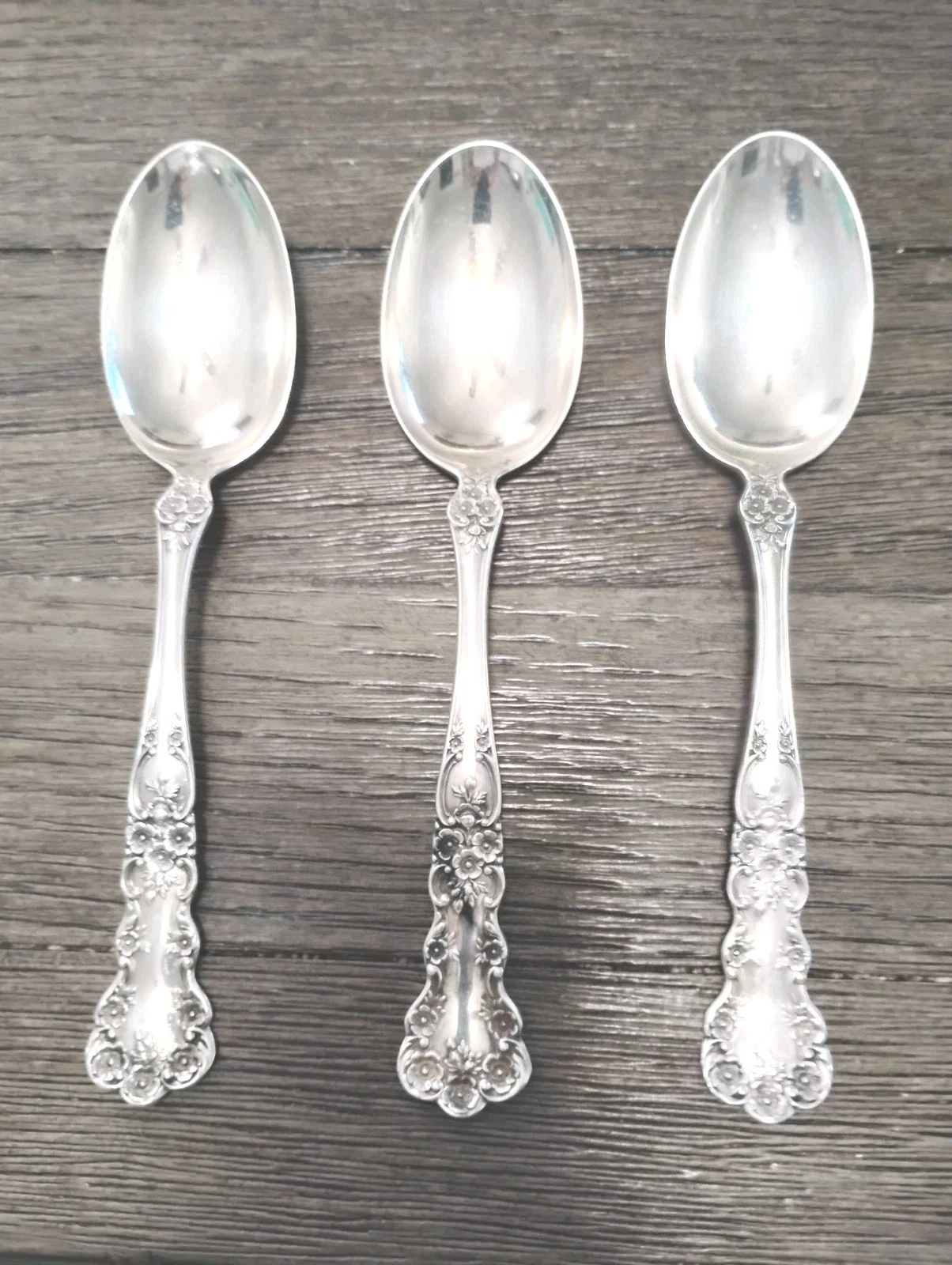 Gorham Buttercup Sterling Flatware 3 Serving Spoons about 8.5" No Monogram