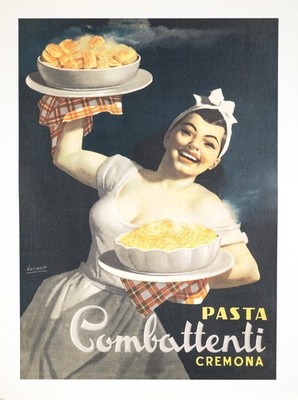ORIGINAL PASTA Combattenti POSTER by Gino Boccasile vintage poster