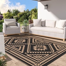Outdoor Rug for Patio Clearance - 5x8 ft Waterproof Plastic Camping Rugs, Rev...