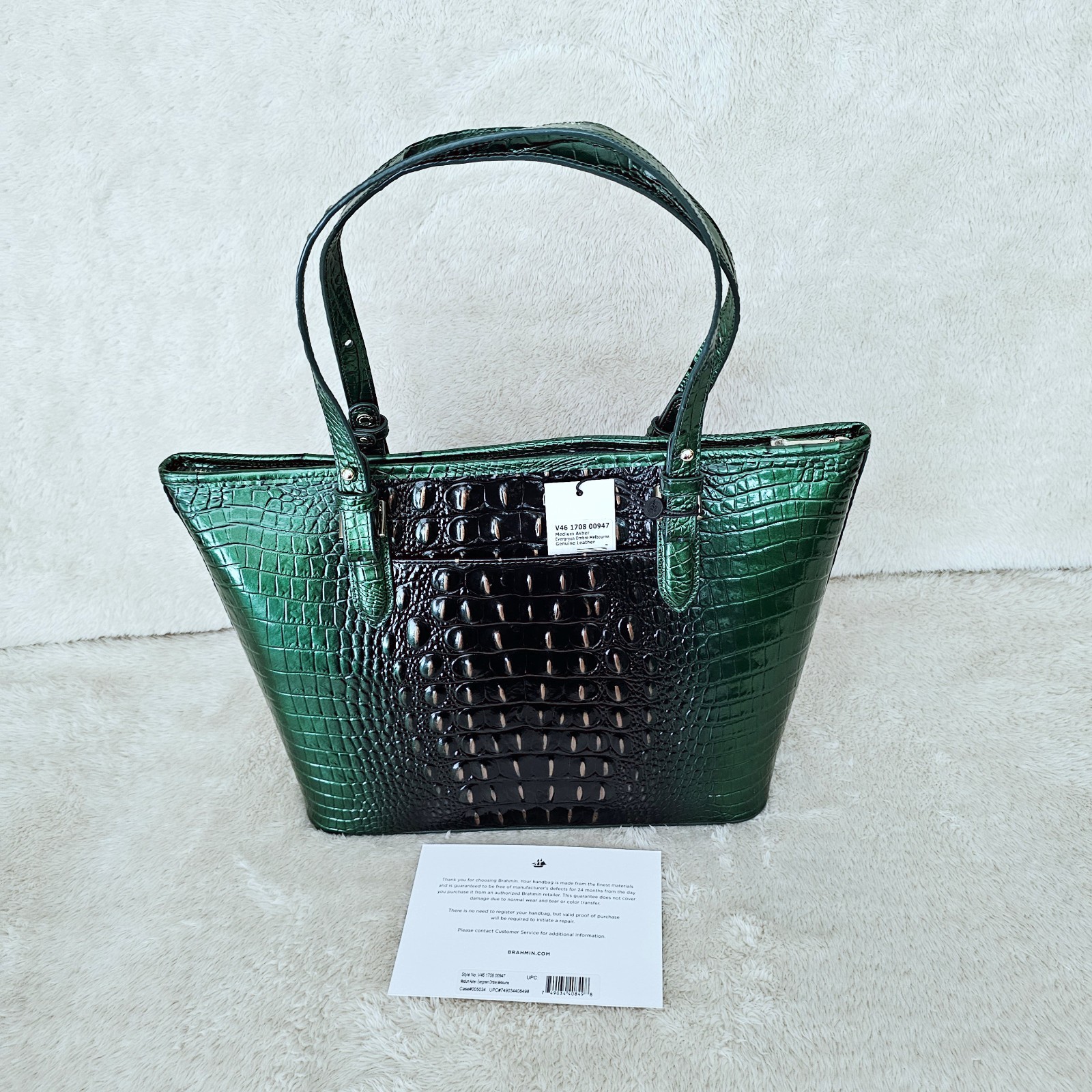 NEW BRAHMIN EVERGREEN OMBRE MEDIUM ASHER W/CORDELIA WALLET image 3