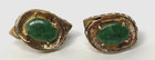 Beautiful Vintage 10k Yellow Gold Jadeite Jade Clip Earrings 4.8 Grams — photo 1