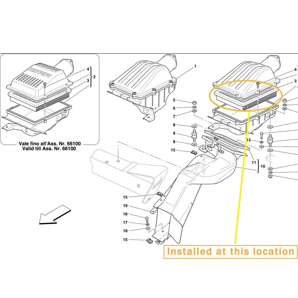 Filtro de aire OEM:223039 para Ferrari California T/FF/599/612 Foto 2 de 3