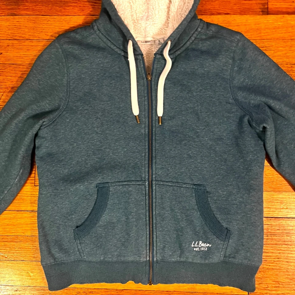 L.L. Толстовка женская с подкладкой Bean Sherpa средний размер миниатюрная зеленая - Изображение 3 из 4