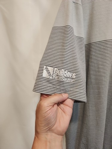 Cutter And Buck Mens Button-up Casual Cotton Blend Shirt Grey/Wht Stripes - Picture 6 of 10