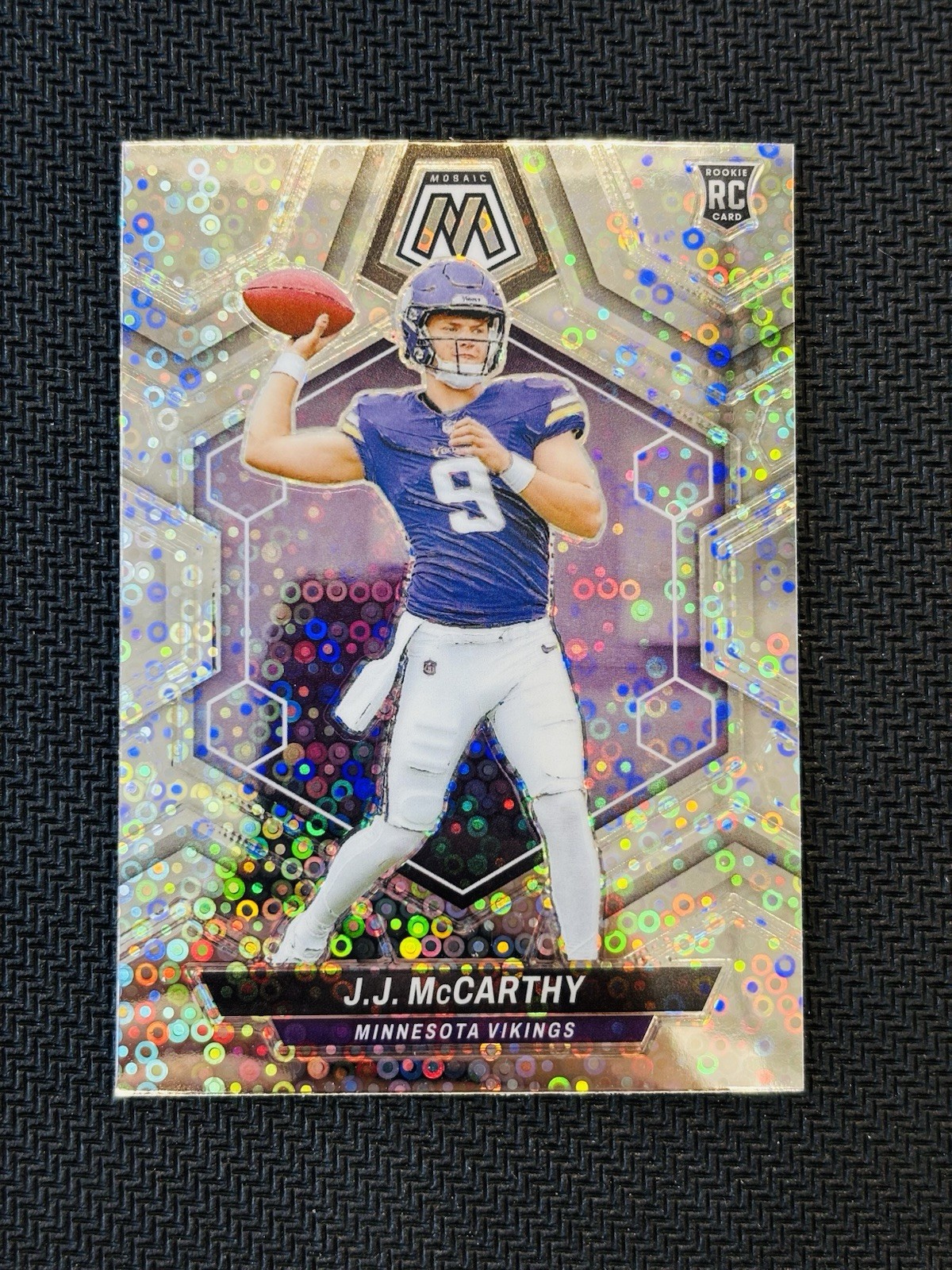 2024 Mosaic J.J. McCarthy RC No Huddle Silver Prizm Rookie #310 Vikings