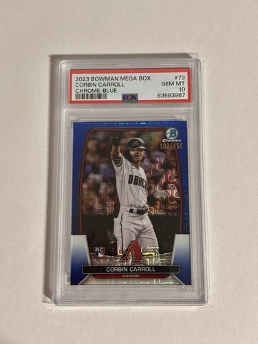 2023 Bowman Mega Box Corbin Carroll Chrome Blue Mojo Rookie /150 PSA 10 #73