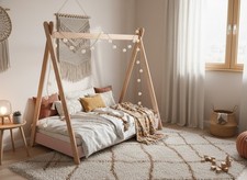 Toddler Bed Teepee 160x80 - Montessori Tipi Bed For Kids & Toddlers w Mattress
