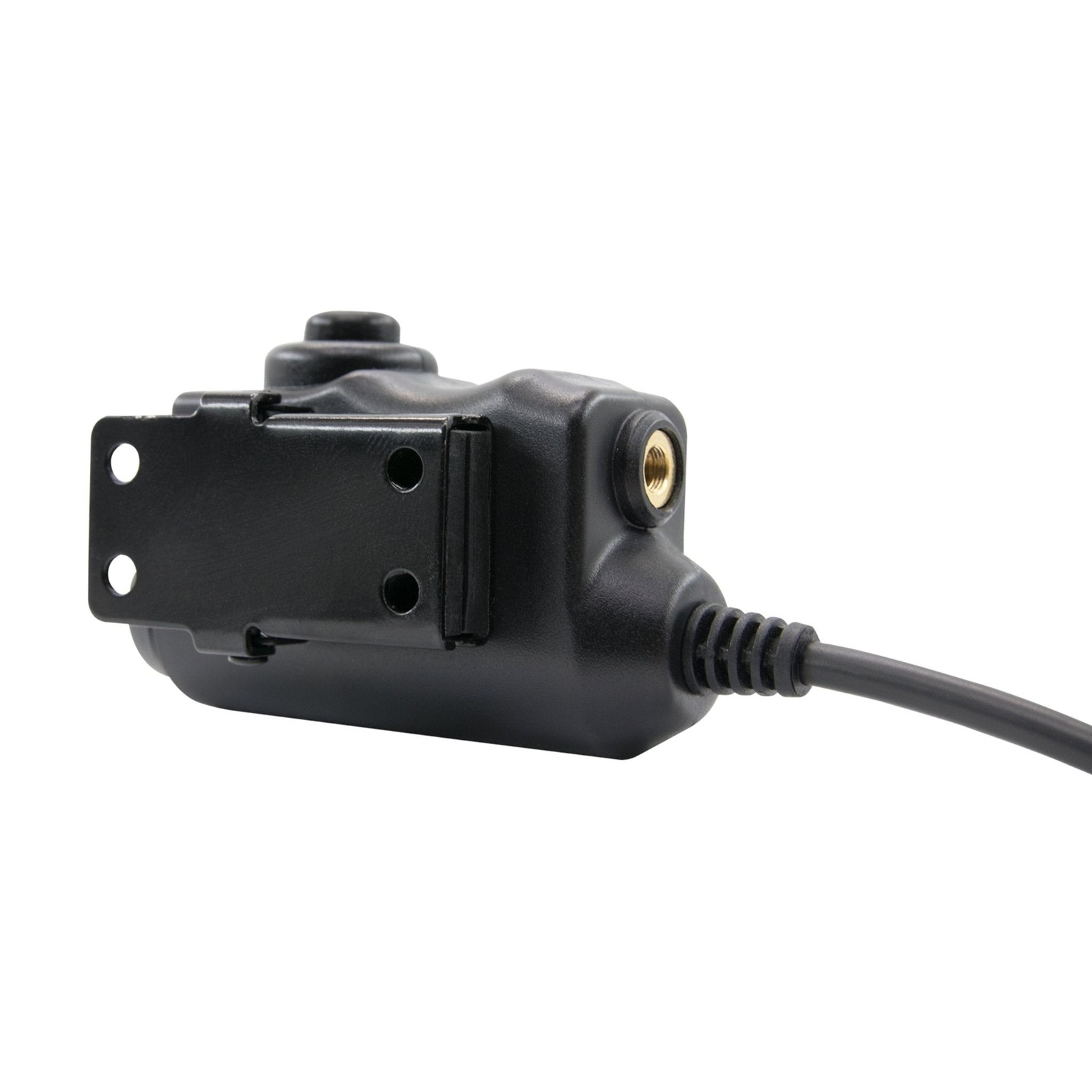 Earmor Tactical PTT for MIL PRC Radio Applications, Tactical Black, M51-MIL