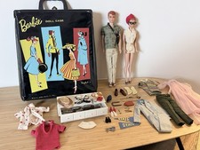 1960s Barbie Lot - Midge and Allan Dolls with Accessories - Carrying Case