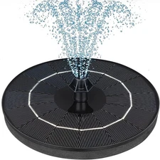Upgraded Solar Fountain with 4 Easy Install Nozzle and Fixer, Solar Powered