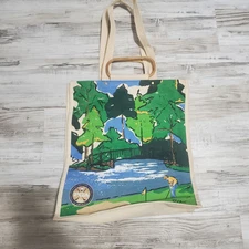 PGA Golf Tour Canvas Tote Shopping Wood Handles And Sholder Strap Golf Bag Golf 