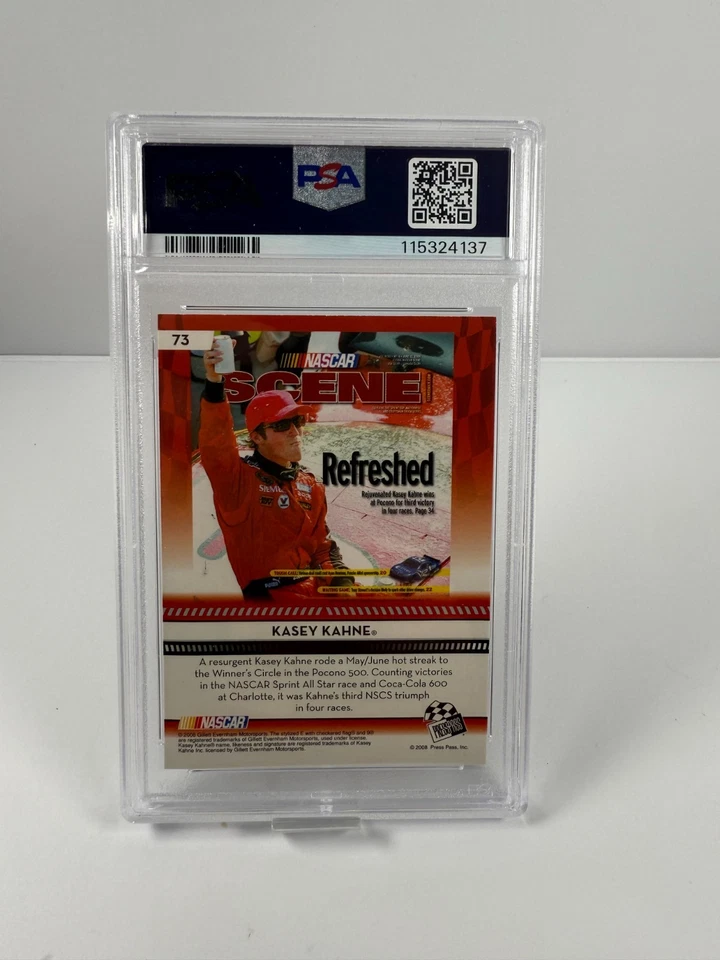 SIGNED - 2009 Press Pass - NASCAR Scene Kasey Kahne #73 Red - PSA/DNA - AUTO - Image 2 of 2