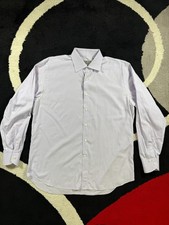 Canali Dress Shirt Mens 44 17 1/2 Light Pink Long Sleeve Shirt Preppy Italy