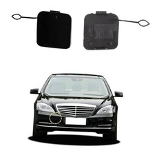 Car Front Bumper Tow Hook Cover Compatible with Black Right Passenger Side