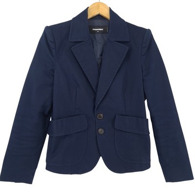 Dsquared2 Blazer Jacket Women Cotton Stretch Blue We6 Size 44