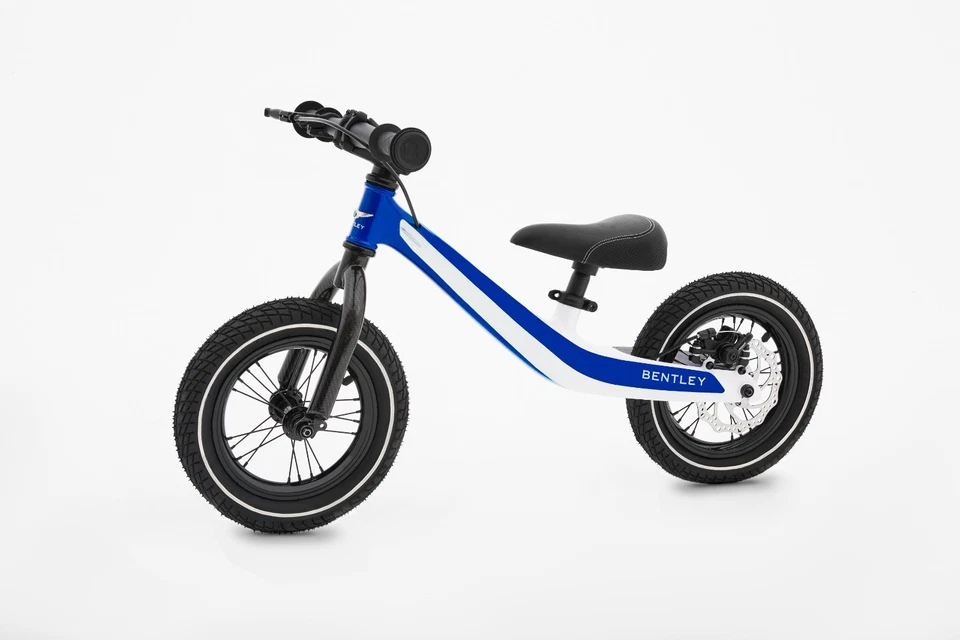BENTLEY Balance Bike bi-color blue white Original Laufrad mit Bremse Ledersattel - Bild 3 von 4