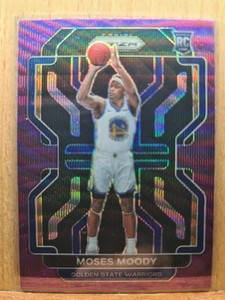 Moses Moody #308 2021-22 Panini Prizm Purple Wave PRIZM Rookie Warriors A0111A