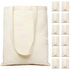 Greenmile Canvas Tote Bags 12 Pack Blank Reusable Grocery Bags with Handles ...
