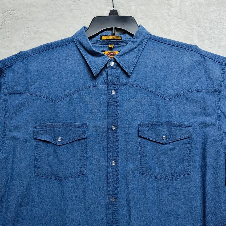 Camisa Justin Original Workgear Exclusiva Para Hombres 2XL Corte Occidental Perla Botones a Presión Foto 2 de 4