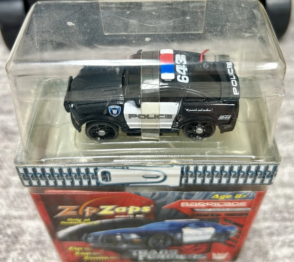 ZipZaps Micro RC Car NIP 2007 Saleen Mustang Transformers Barricade Radio Shack - Image 2 of 4
