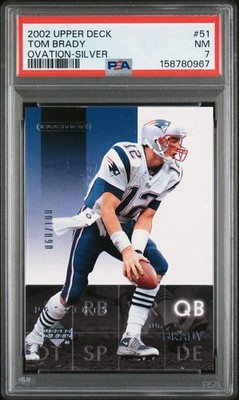 2002 Upper Deck Ovation TOM BRADY #51 Silver Parallel /100 RARE PSA