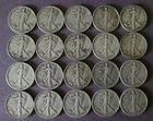 (20) Walking Liberty Halves: 90% Silver - Circulated "A"