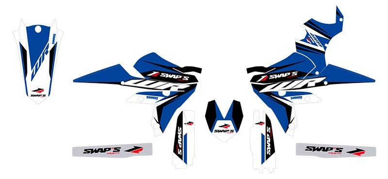 Kit déco Yamaha WR-F bleu Diamond Light pour protéger vos carénages