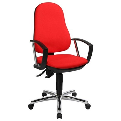 Topstar Bürostuhl Support  P Deluxe, 8179AG21 Stoff rot, Gestell chrom