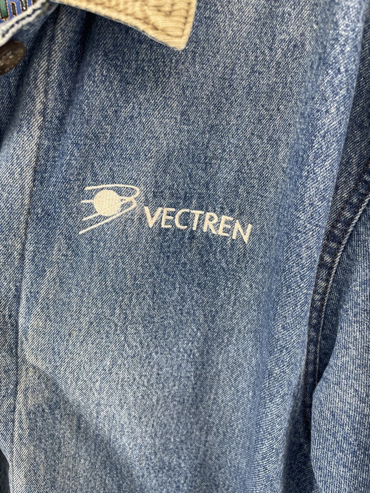 De Colección Dunbrooke Barn CHORE Denim Chaqueta Abrigo Mujer L/XL Distress Cuello Pana Foto 4 de 4