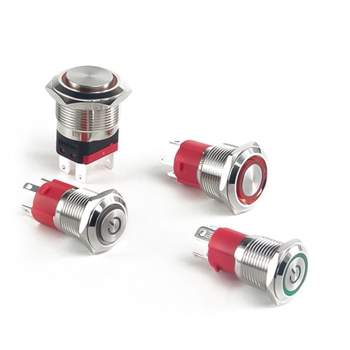 12mm Schalter 7,5A Metall Rastend EIN/AUS POWER LOGO LED Taster Schalter Wasserdicht - Bild 4 von 6